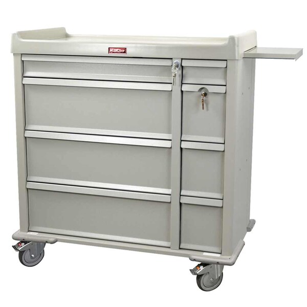 Aluminum Punch Card Medication Cart for Nursing Homes, 750 Punch Card Capacity, Key Lock